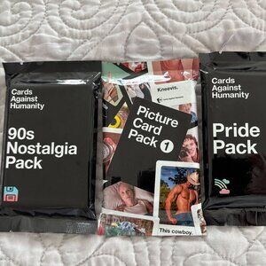 Cards Against Humanity 3 Pack Bundle - 90s Nostalgia, Picture Card 1, Pride Pack